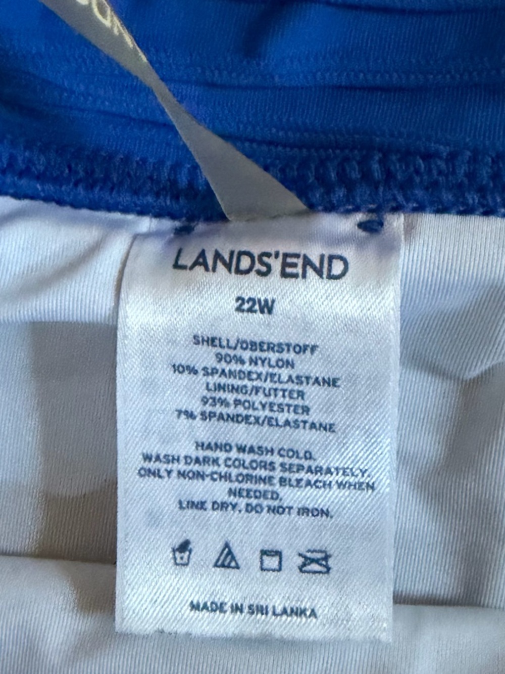 Lands’ End Plus Size 22W Tankini Swimsuit Set Blue Textured Top Bottom - Picture 3 of 5